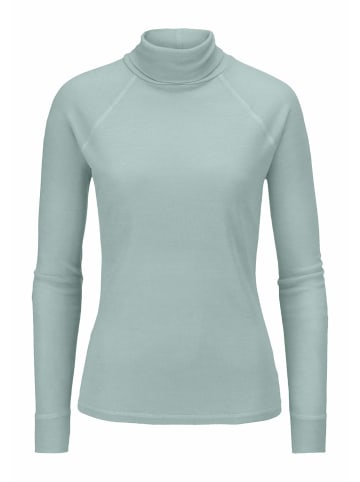 Hessnatur Hessnatur Longsleeve Slim aus Bio-Merinowolle und TENCEL™ Lyocell in polargrün