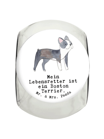 Mr. & Mrs. Panda Leckerli Glas Boston Terrier Lebensretter mit S... in Weiß