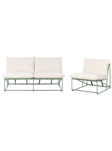 Beliani 2-tlg Lounge Set PICO in Grün/Beige