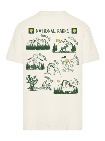 F4NT4STIC Oversize T-Shirt US National Parks Montage in sand