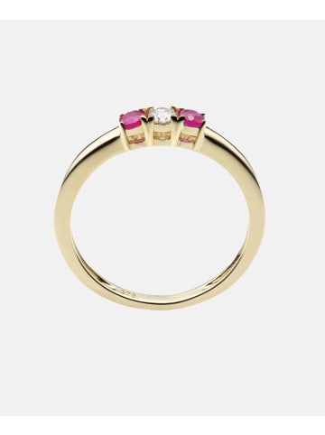 Diamant L'éternel Ring aus 375 Gelbgold mit Rubin