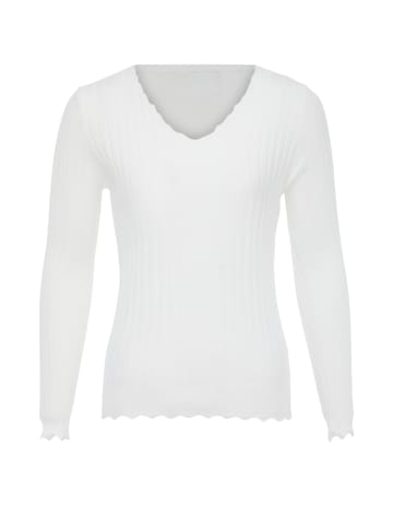 Sidona Damen Strickpullover in Wollweiss