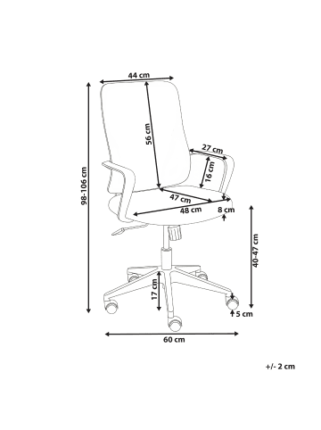 Beliani Bürostuhl LUMA in Grün - (W) 60 x (H) 98 x (L) 60 cm