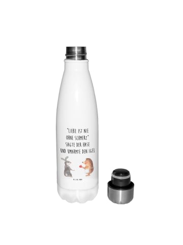 Mr. & Mrs. Panda Thermosflasche Hase Igel mit Spruch in Weiß