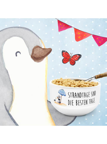 Mr. & Mrs. Panda Dessertschale Sommer Strandtage mit Spruch in Weiß