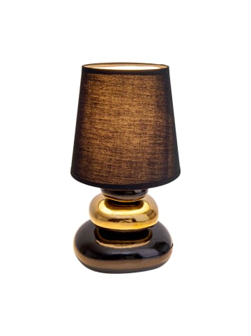 näve Tischleuchte "STONEY" in schwarz-gold - (L)16 cm x (B)16 cm x (H)31 cm