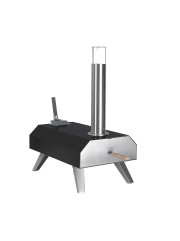 relaxdays Pizzaofen in Schwarz/ Silber - (B)36 x (H)72 x (T)68 cn