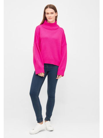Derbe Langarm-Strickpullover Basic Strick in pink