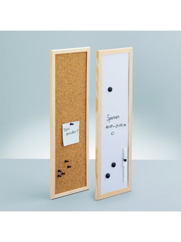Zeller Korktafel für Notizen, Holzrahmen in Beige, (B) 20 x (H) 60 cm