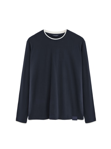 Polo Club T-Shirt MAN MOMO LONG SLEEVE LOOSE FIT in Navy Blau