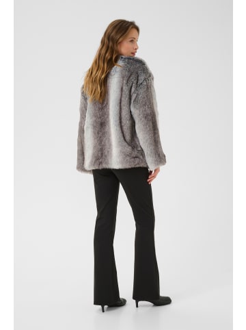 Kaffe Jacke KAsolana Baggy fit in Grey / Brown Fur look