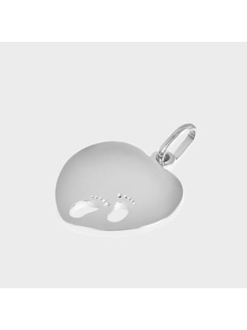 Adeliás Damen Anhänger – Herz Gravuranhänger aus Edelstahl in silber