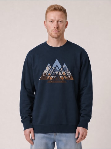 wat? Apparel Sweatshirt Geometric Landscape in Dunkelblau