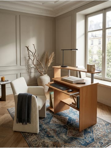 KADIMA DESIGN Computertisch ELBTRAUM | Tastaturauszug, Große Arbeitsfläche, Modern in Braun