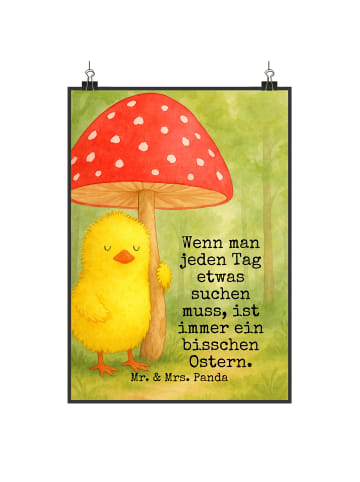 Mr. & Mrs. Panda Bild Küken Fliegenpilz Design mit Spruch in Weiß