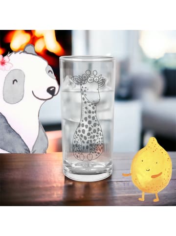 Mr. & Mrs. Panda Glas Giraffe Blumenkranz ohne Spruch in Transparent