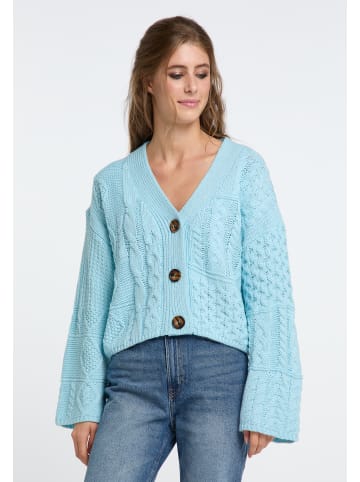 IZIA Damen Cropped Strickjacke in Hellblau