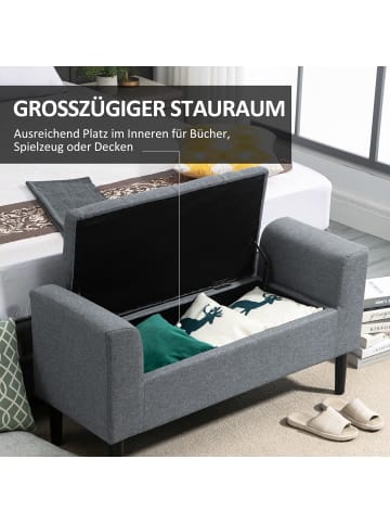 HOMCOM Sitzbank in Hellgrau & Schwarz 116L x 44B x 58H cm