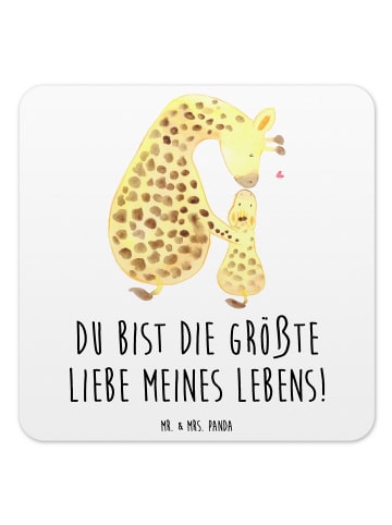 Mr. & Mrs. Panda Untersetzer Set Giraffe Kind mit Spruch in Weiß