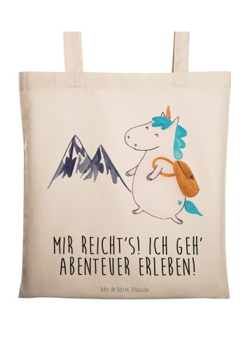 Mr. & Mrs. Panda Tragetasche Einhorn Bergsteiger mit Spruch in Creme