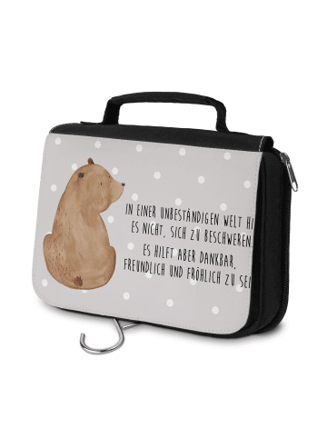 Mr. & Mrs. Panda hygienebeutel Bär Schulterblick mit Spruch in Grau Pastell