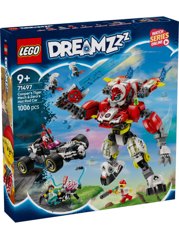 LEGO Dreamzzz 71497 Coopers Tiger-Mech und Zero's Hot Rod Auto