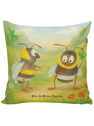 Mr. & Mrs. Panda Deko Kissen Bienen Paar Design ohne Spruch in Weiß