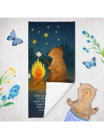 Mr. & Mrs. Panda Duschtuch Bär & Marienkäfer Lagerfeuer Design m... in Weiß