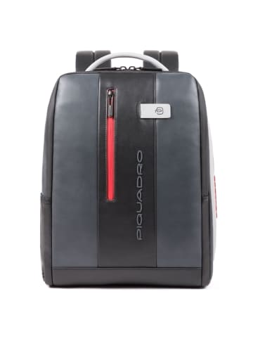 Piquadro Urban Rucksack Leder 41 cm Laptopfach in grey-black