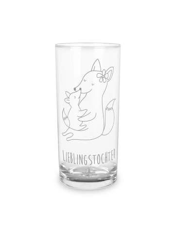 Mr. & Mrs. Panda Wasserglas Fuchs Mama mit Spruch in Transparent