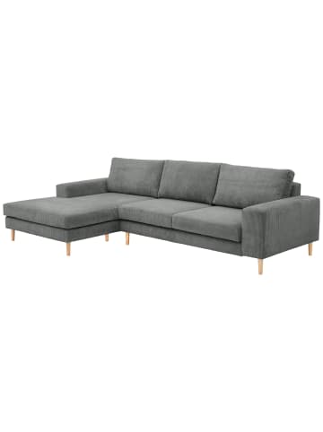 58 aufm Kessel SOFA mit Longchair links Kaylynn Cordstoff anthrazit