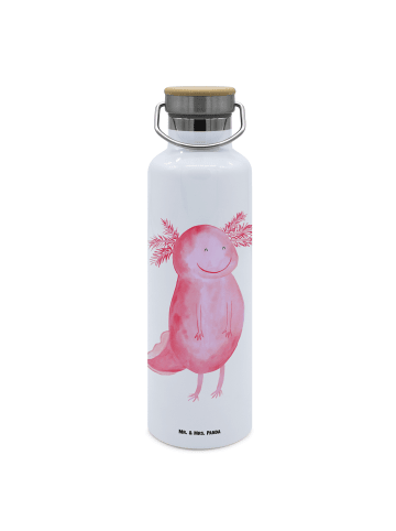 Mr. & Mrs. Panda Trinkflasche Axolotl Glücklich ohne Spruch in Weiß