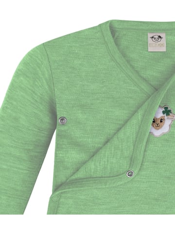Normani Outdoor Sports 2er Set Unisex Baby Wickelbody Langarm-Strampler in Grün/Anthrazit
