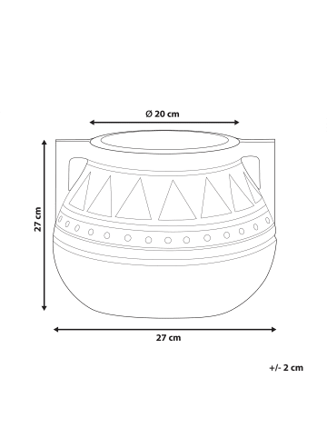 Beliani Outdoor Blumentopf VARIEGATUM in Braun/Beige - (W) 27 x (H) 27 x (L) 27 cm