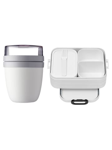 Mepal 2er Set Lunchpot + Bento-Brotdose Ellipse + TAB in Nordic White