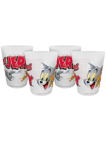 Geda Labels Trinkbecher Tom & Jerry 4er Set in Weiß - 300 ml