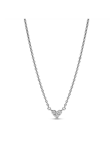 Pandora Damen-Silberkette Herz mit Dreifachem Stein