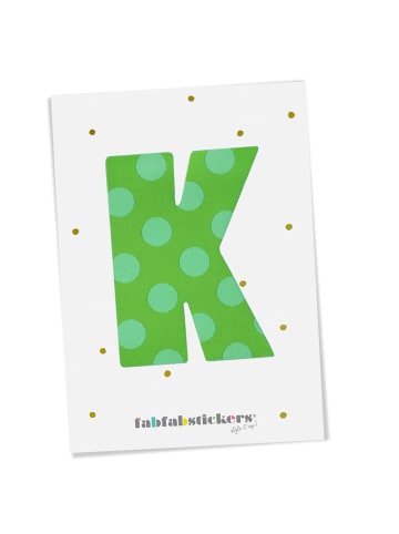 fabfabstickers Buchstabe "K" aus Stoff in Green-Mix zum Aufbügeln