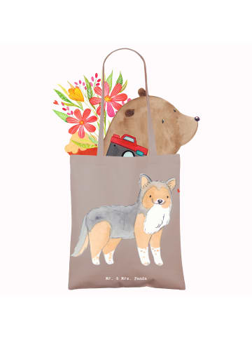 Mr. & Mrs. Panda Beutel Shetland Sheepdog Moment ohne Spruch in Braun Pastell