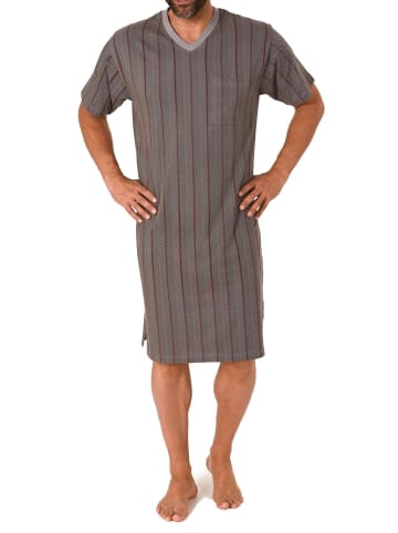 NORMANN Nachthemd kurzarm Streifen - 61562 in grau
