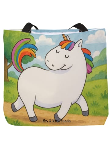 Mr. & Mrs. Panda Shopper Einhorn Stolzieren Design ohne Spruch in Weiß