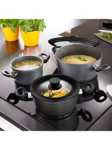 Stoneline Universal Glasdeckel Set 16/18/20 und 24/26/28 in Schwarz