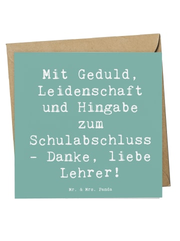 Mr. & Mrs. Panda Briefkarte Spruch Danke Lehrer mit Spruch in Meeresbrise