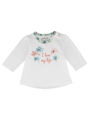 Nini Babylangarmshirt Floral in weiss