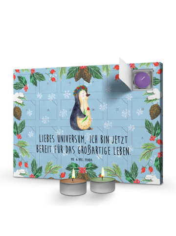 Mr. & Mrs. Panda Duftkerzen Adventskalender Pinguin Blumen mit S... in Eisblau