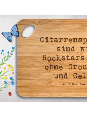 Mr. & Mrs. Panda Hackbrett Spruch Gitarre Helden mit Spruch in Braun