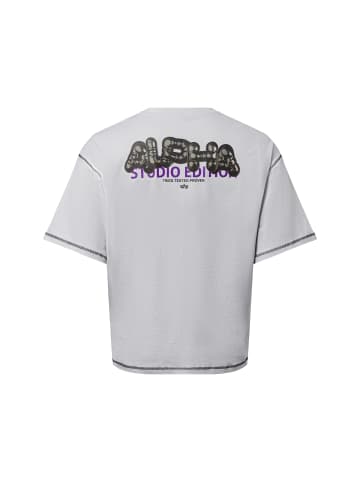Alpha Industries T-Shirt Studio Bubble in hellgrau schwarz - 0002