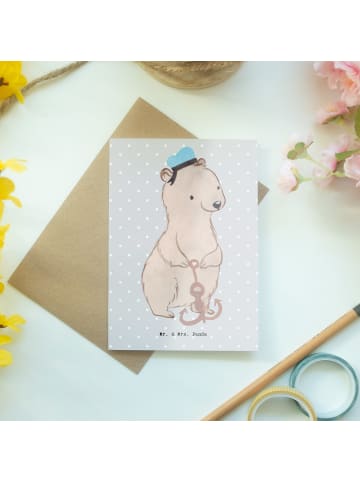 Mr. & Mrs. Panda babykarte Matrosin Herz ohne Spruch in Grau Pastell