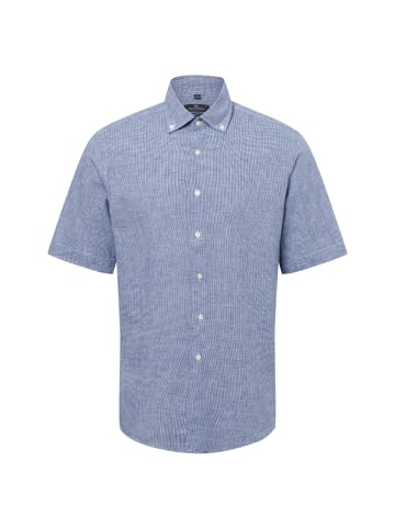 Nils Sundström Freizeithemd mit Leinen-Anteil in marine weiß