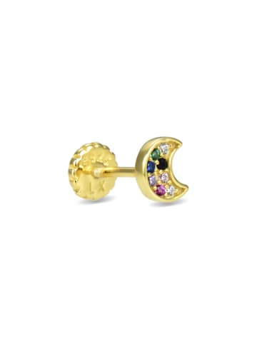 Luxenter Piercing aus 925er Sterlingsilber mit mehrfarbigen Zirkonia 18K Gelbgold-Finish